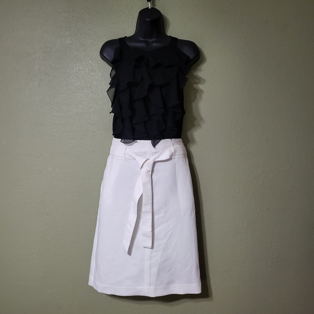 Banana Republic Soft White Belted Pencil Skirt NEW- Sz. 10